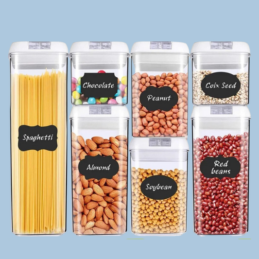 Set 7 Contenedor de Alimento Hermético Acrílico Organizador
