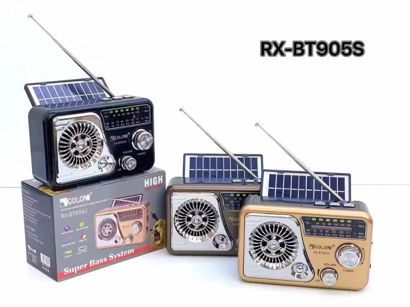 Radio Solar AM/FM Recargable Bluetooth USB
