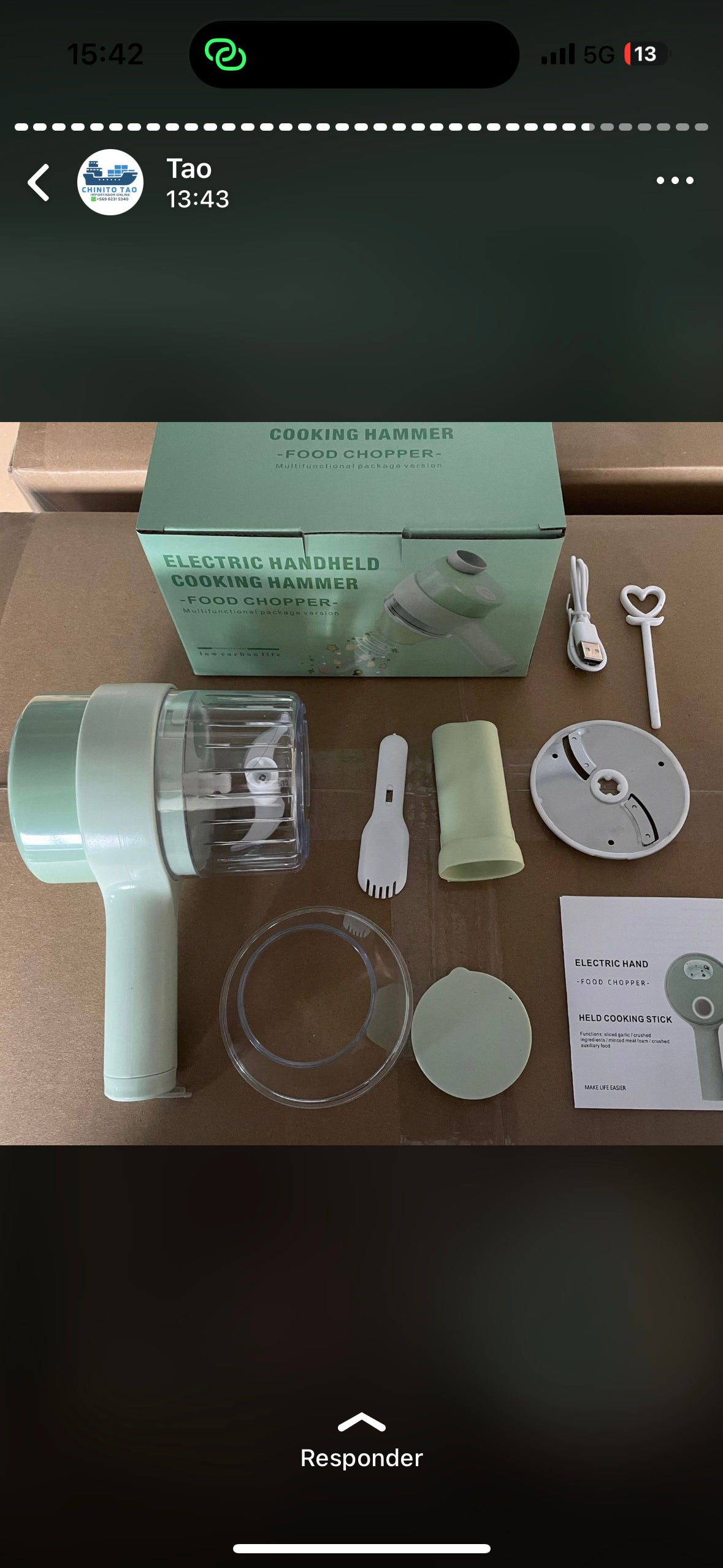 Picador Verduras 4 en 1 Eléctrico Recargable