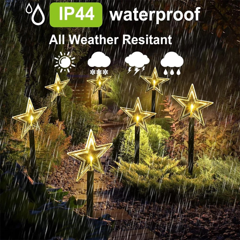 Estacas Solares Navidad Luces Led 5 Pack 3 Metros