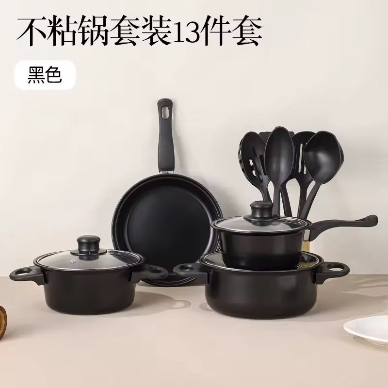 Set Batería Cocina 13 piezas Utensilios Olla Sartén