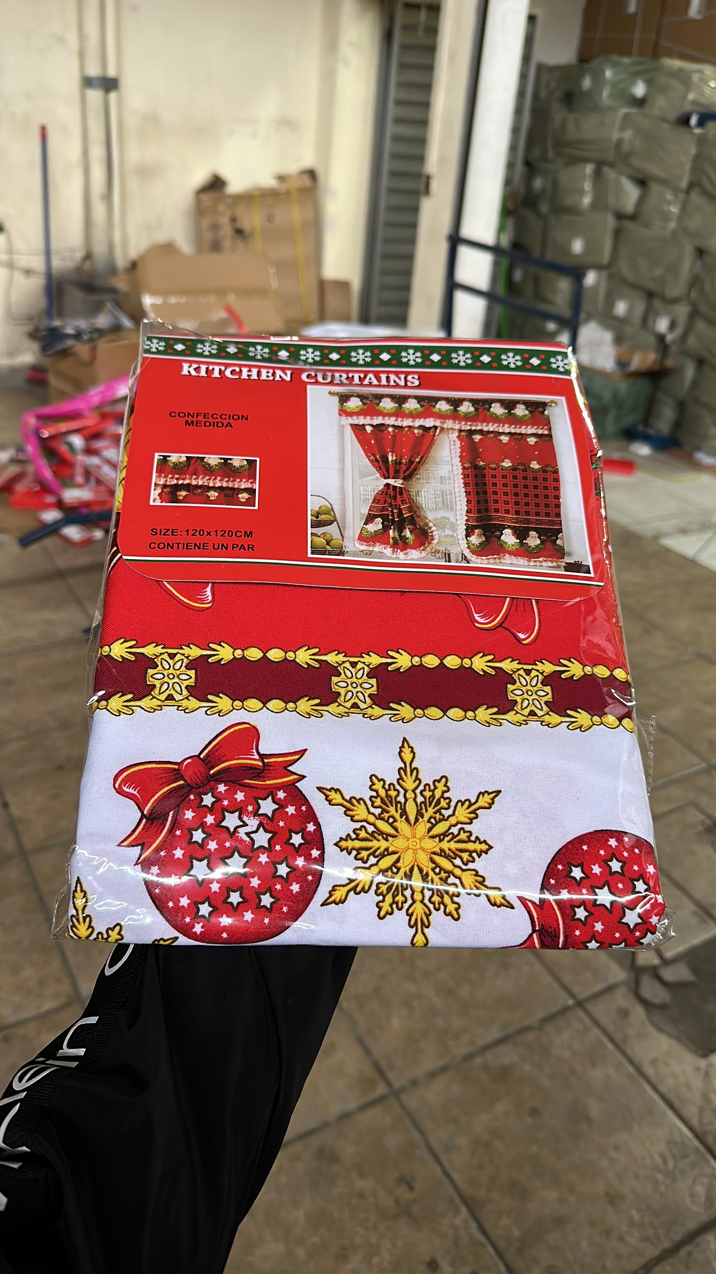 Cortina Cocina Navidad con Visillo 120cm | Diseños