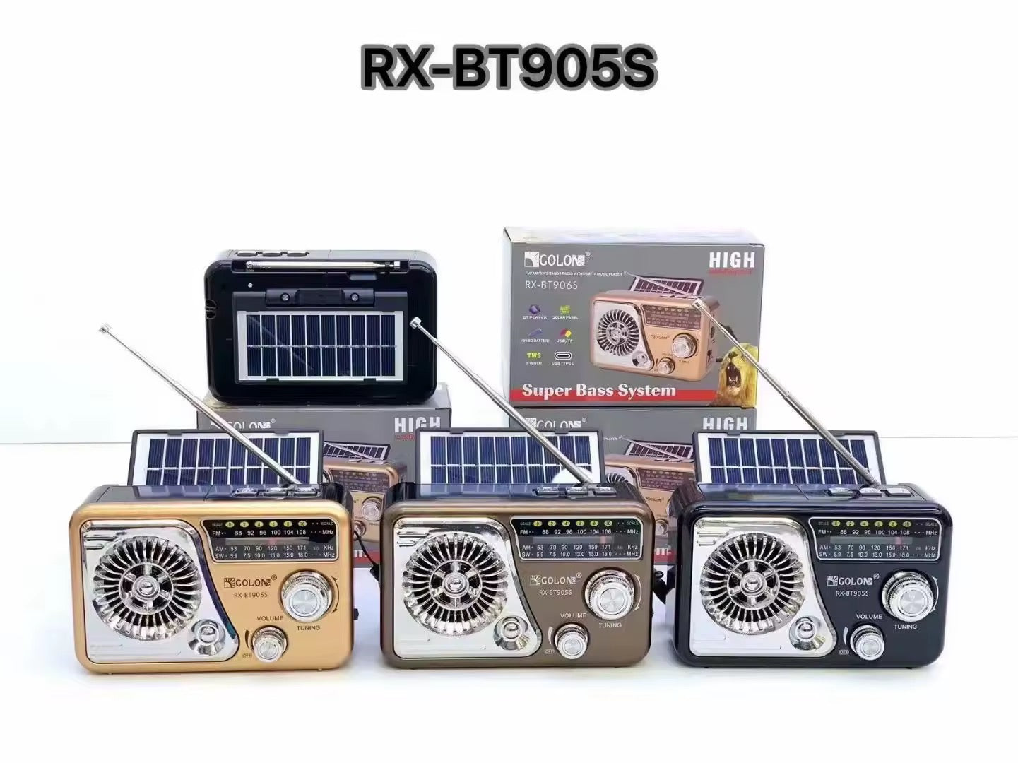 Radio Solar AM/FM Recargable Bluetooth USB