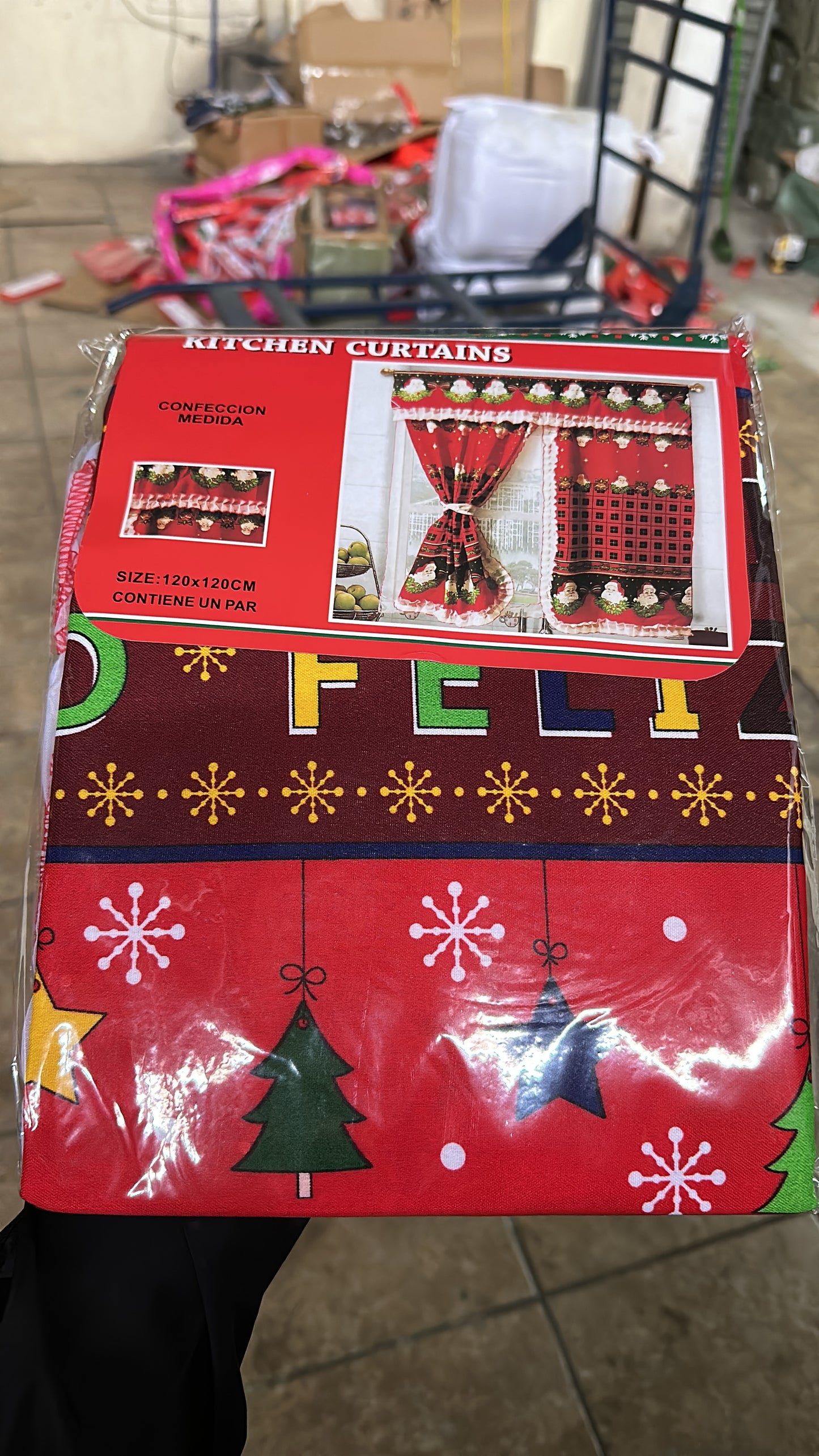 Cortina Cocina Navidad con Visillo 120cm | Diseños