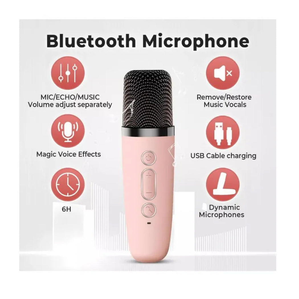 Mini Parlante con Micrófono Karaoke Bluetooth Inalámbrico