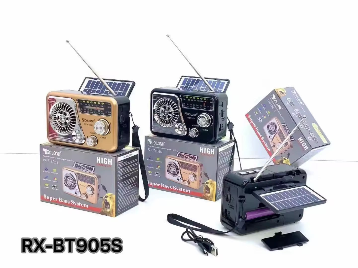 Radio Solar AM/FM Recargable Bluetooth USB
