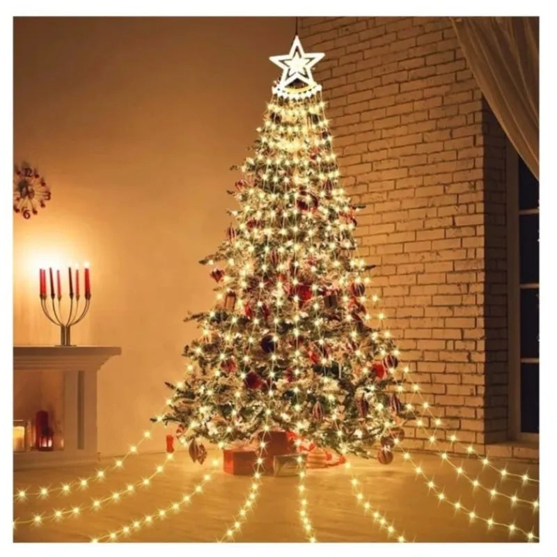 Guirnalda Cascada Árbol Enchufe 🔌 3 mes Control Remoto