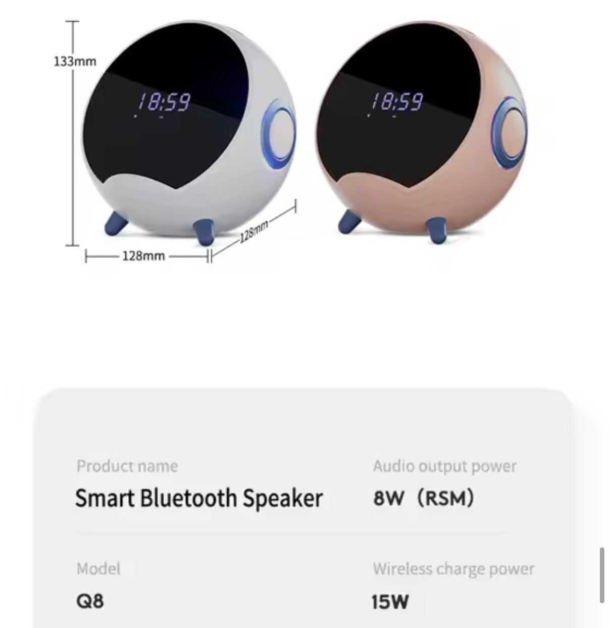 Parlante Star Inteligente Bluetooth Carga Inalámbrica Despertador