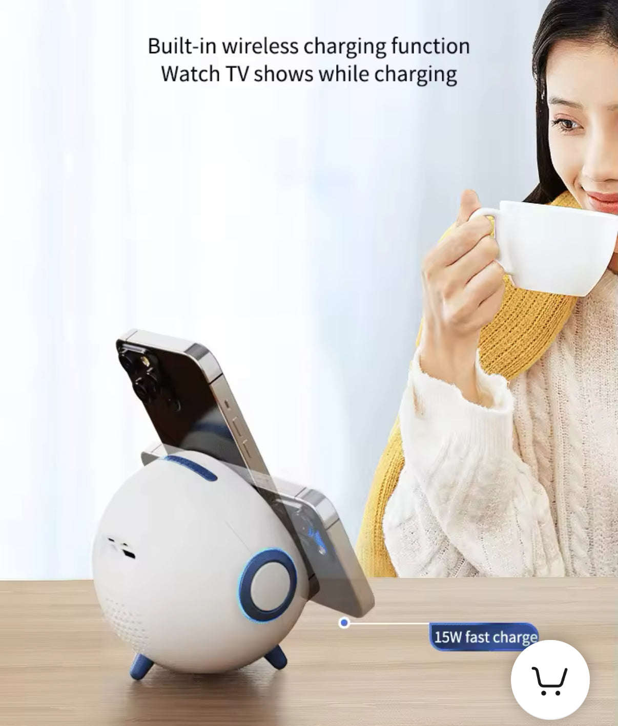 Parlante Star Inteligente Bluetooth Carga Inalámbrica Despertador