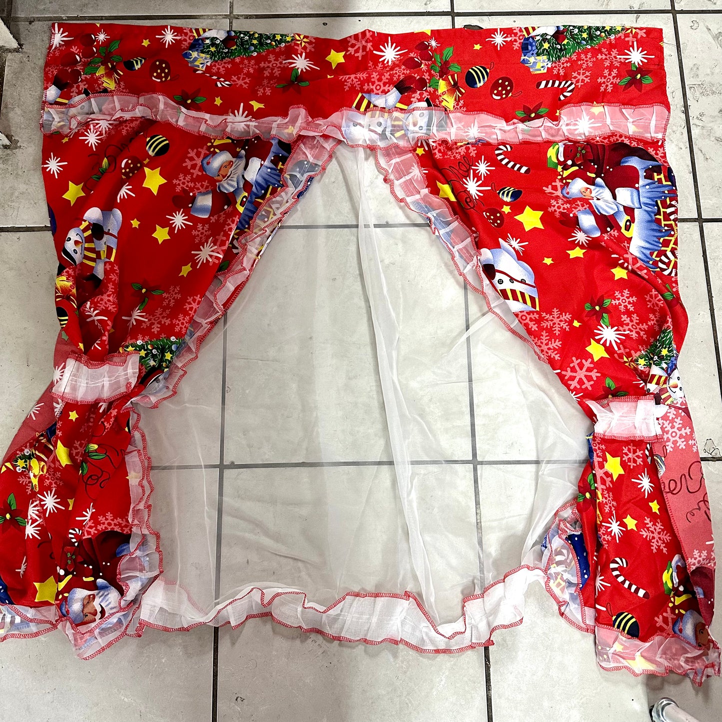 Cortina Cocina Navidad con Visillo 120cm | Diseños