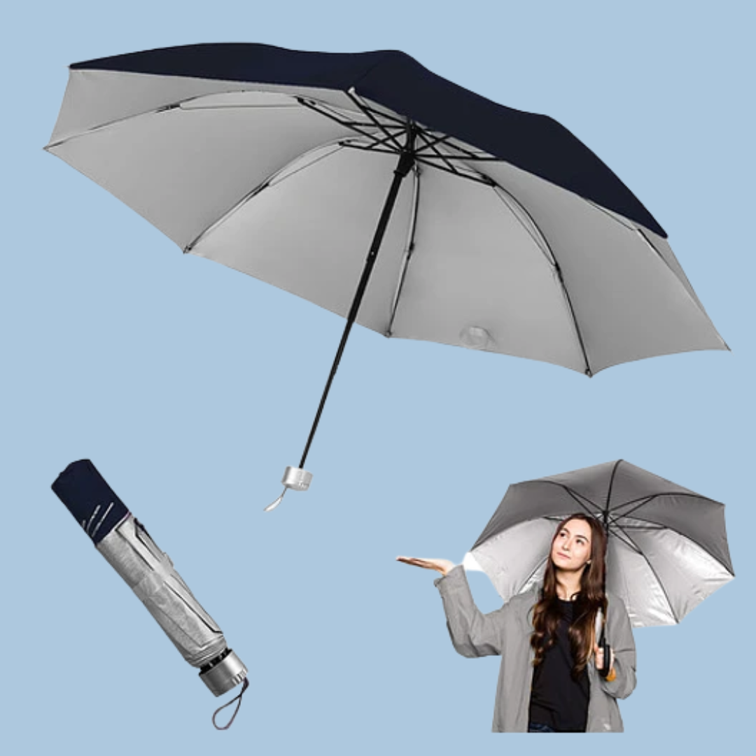 Paraguas Plegable Negro 7 varillas