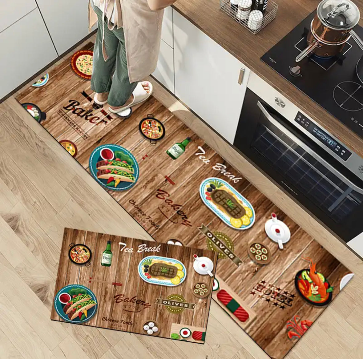 Set Alfombra Cocina Antideslizante