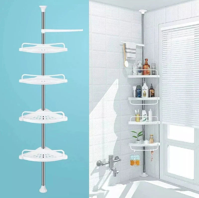 Esquinero de Baño Organizador 4 Niveles Acero Inoxidable Ajustable