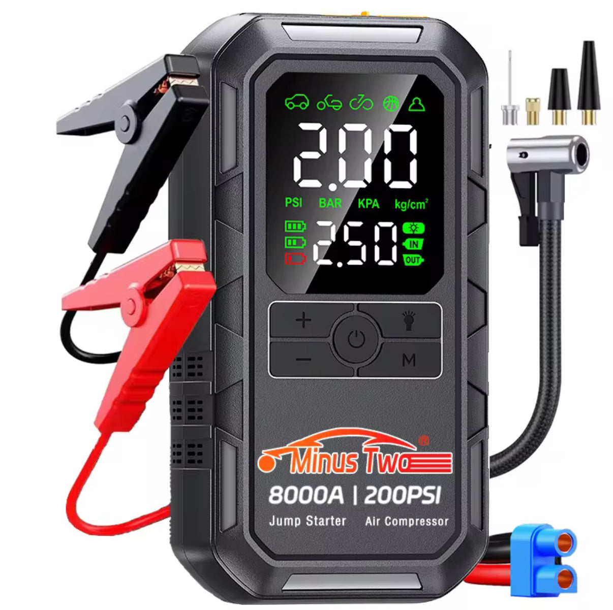 Partidor y Cargador de Batería Auto Power Bank 8000A Compresor Aire