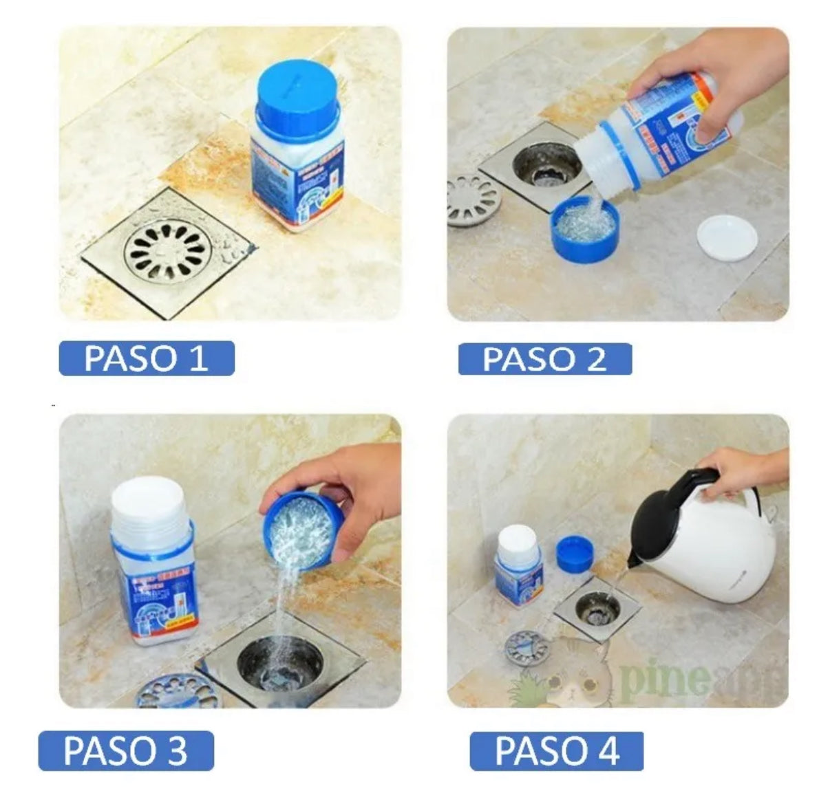 Polvo Destapador Cañería Limpiador Desagüe 260gr