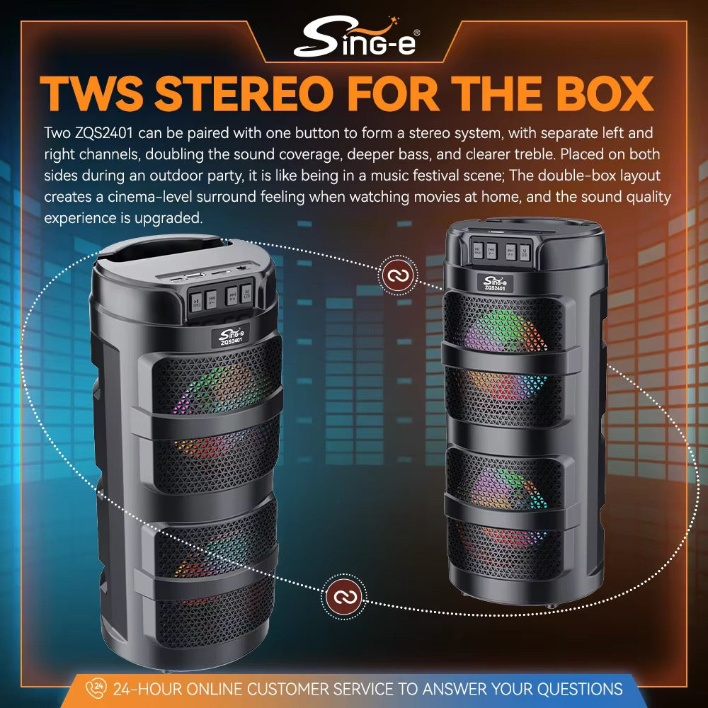 Parlante Colores HiFi Bluetooth 33cm ZQS2401