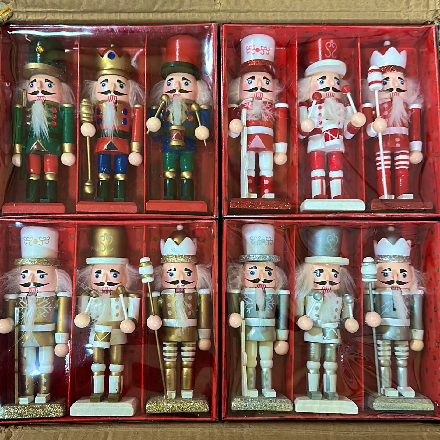 Set 3 Soldado Cascanueces Navideño Adorno Navidad 15cm COD 003