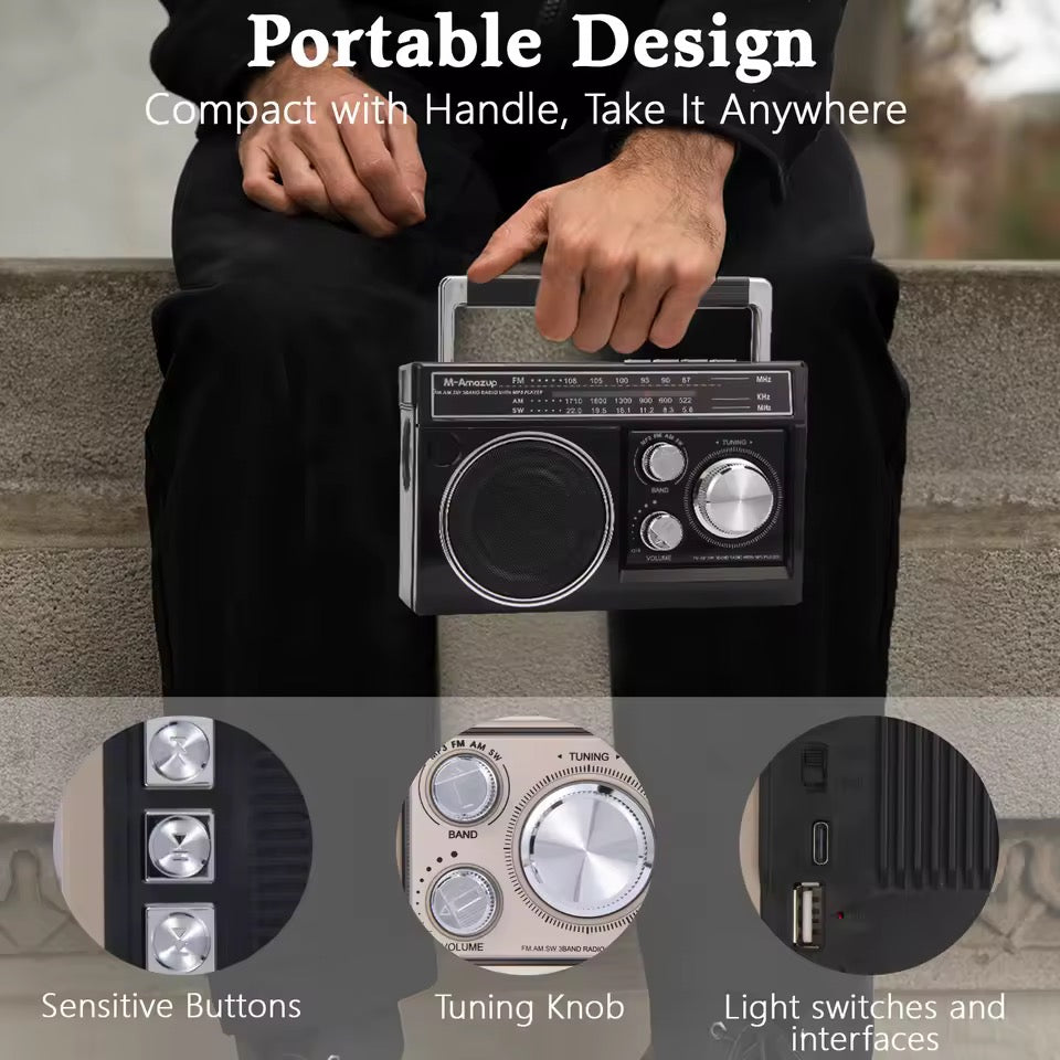 Radio Solar Con Linterna Recargable USB