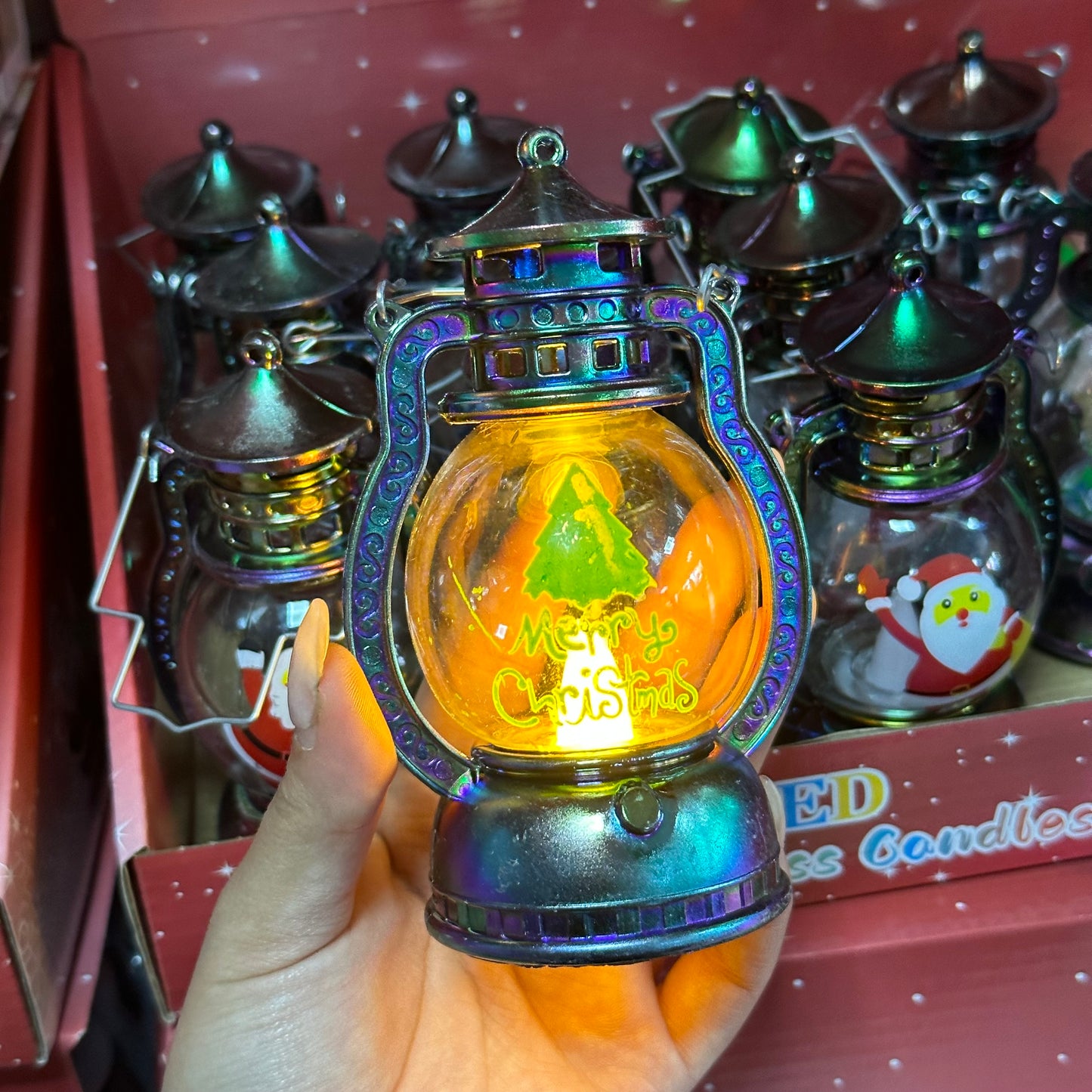 Farol Navideño con Pilas Colgante