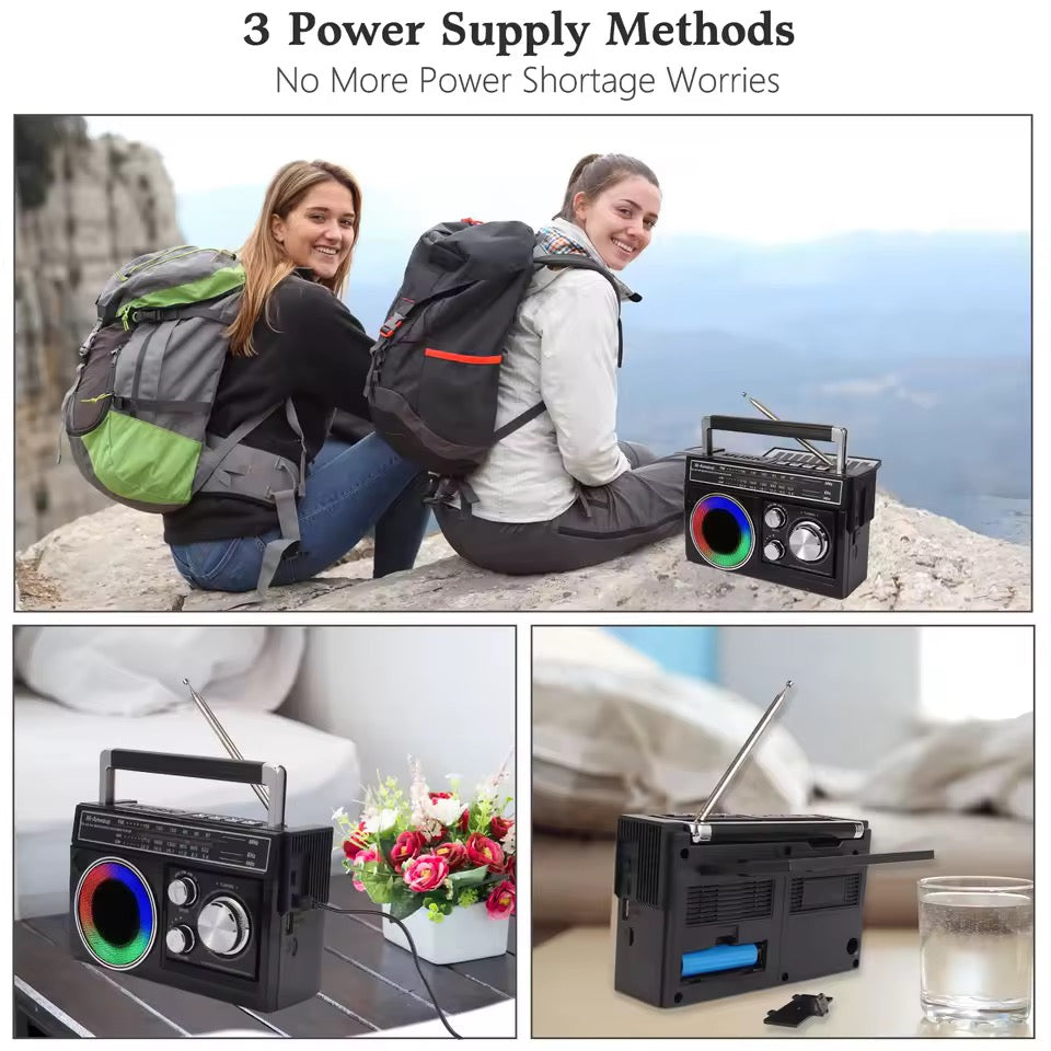 Radio Solar Con Linterna Recargable USB