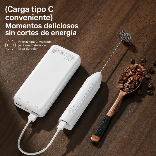 Mini Batidor Espumador Leche Café Recargable