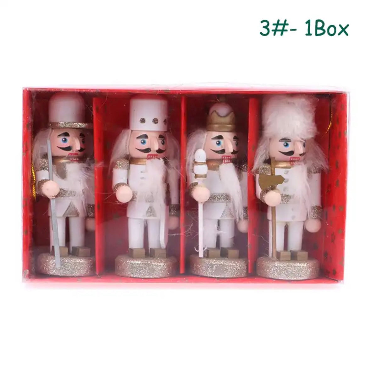 Set 4 Soldado Cascanueces Navideño Adorno Navidad 10cm COD 002