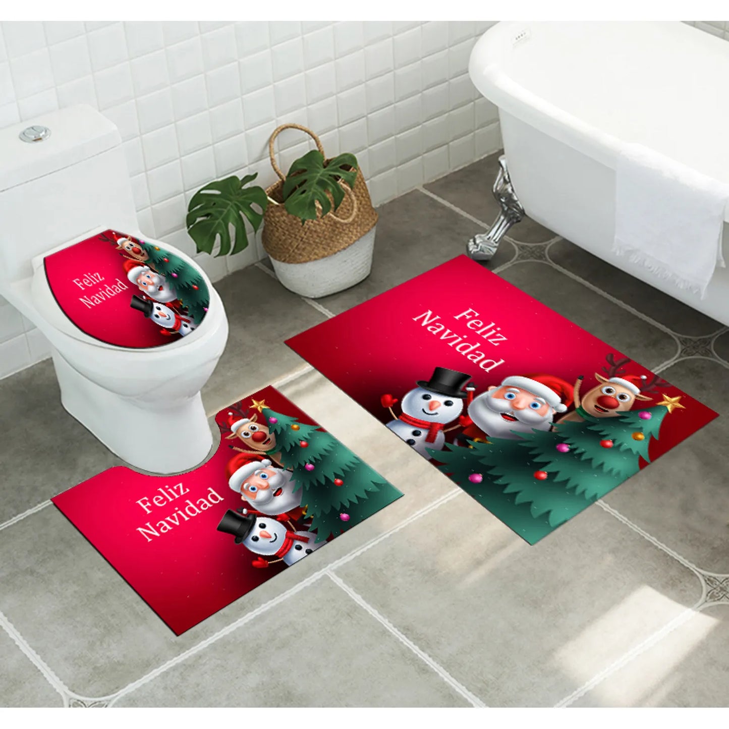 Set Baño Navideño 3 Piezas