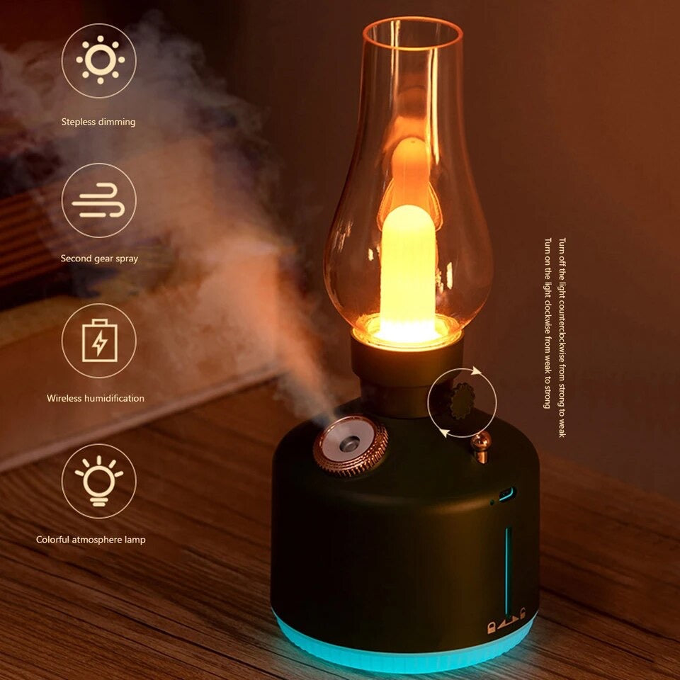 Lámpara Vintage con Humidificador Recargable