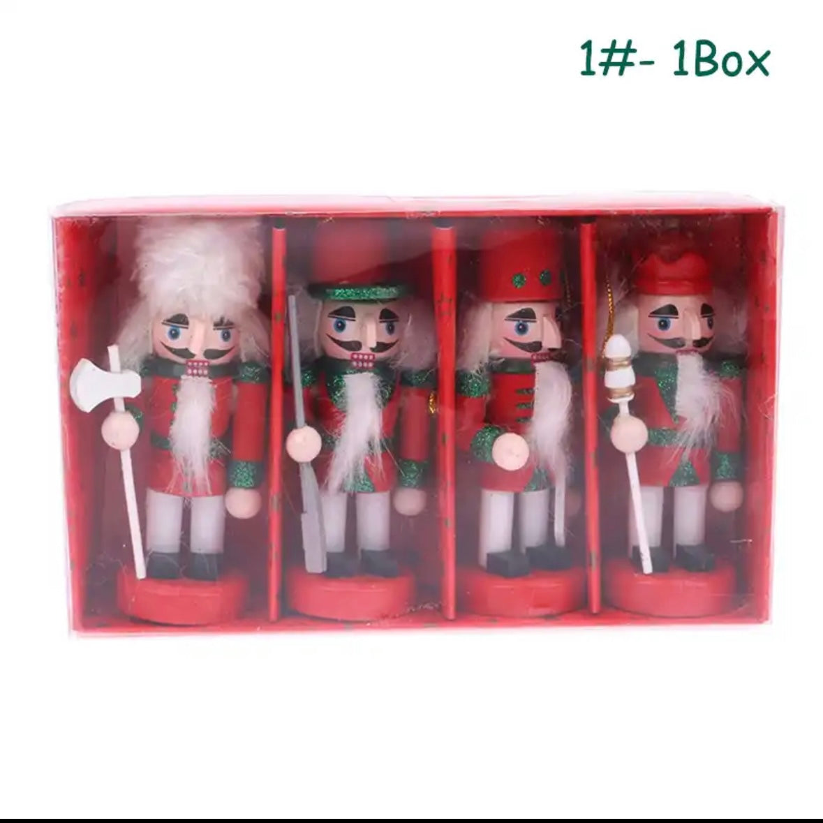 Set 4 Soldado Cascanueces Navideño Adorno Navidad 10cm COD 002