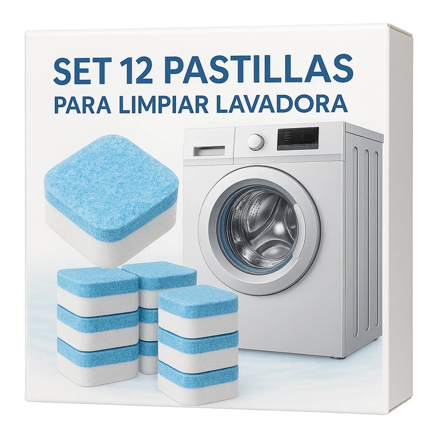 Pack 12 Pastillas Efervescentes Lavadora Limpia Tambor