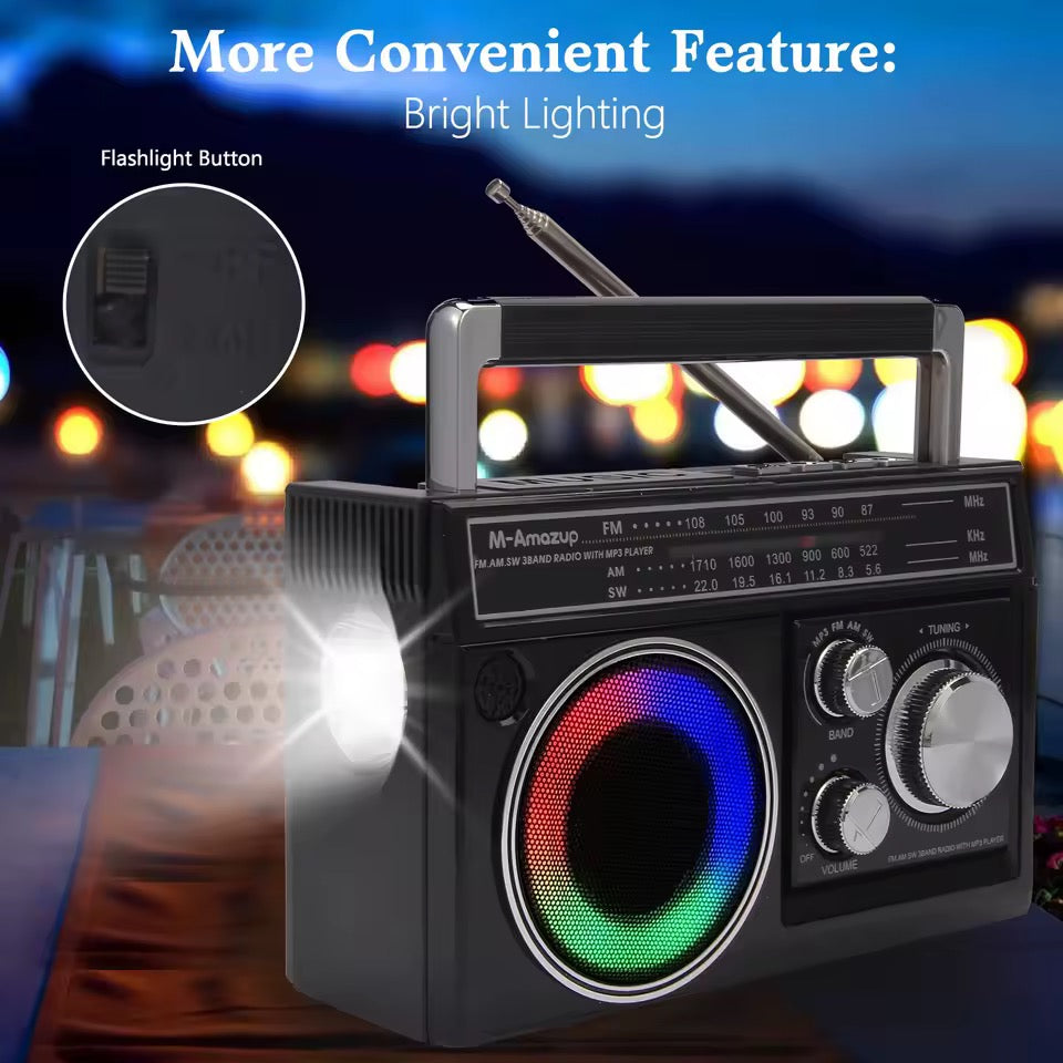 Radio Solar Con Linterna Recargable USB