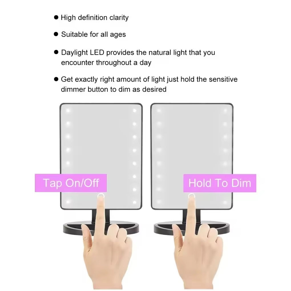 Espejo Maquillaje Luz Led Rotación Ajustable