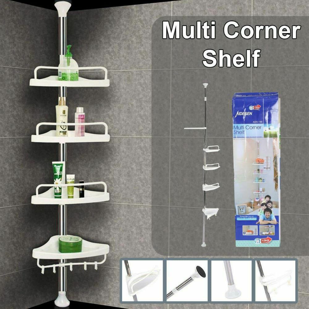 Esquinero de Baño Organizador 4 Niveles Acero Inoxidable Ajustable
