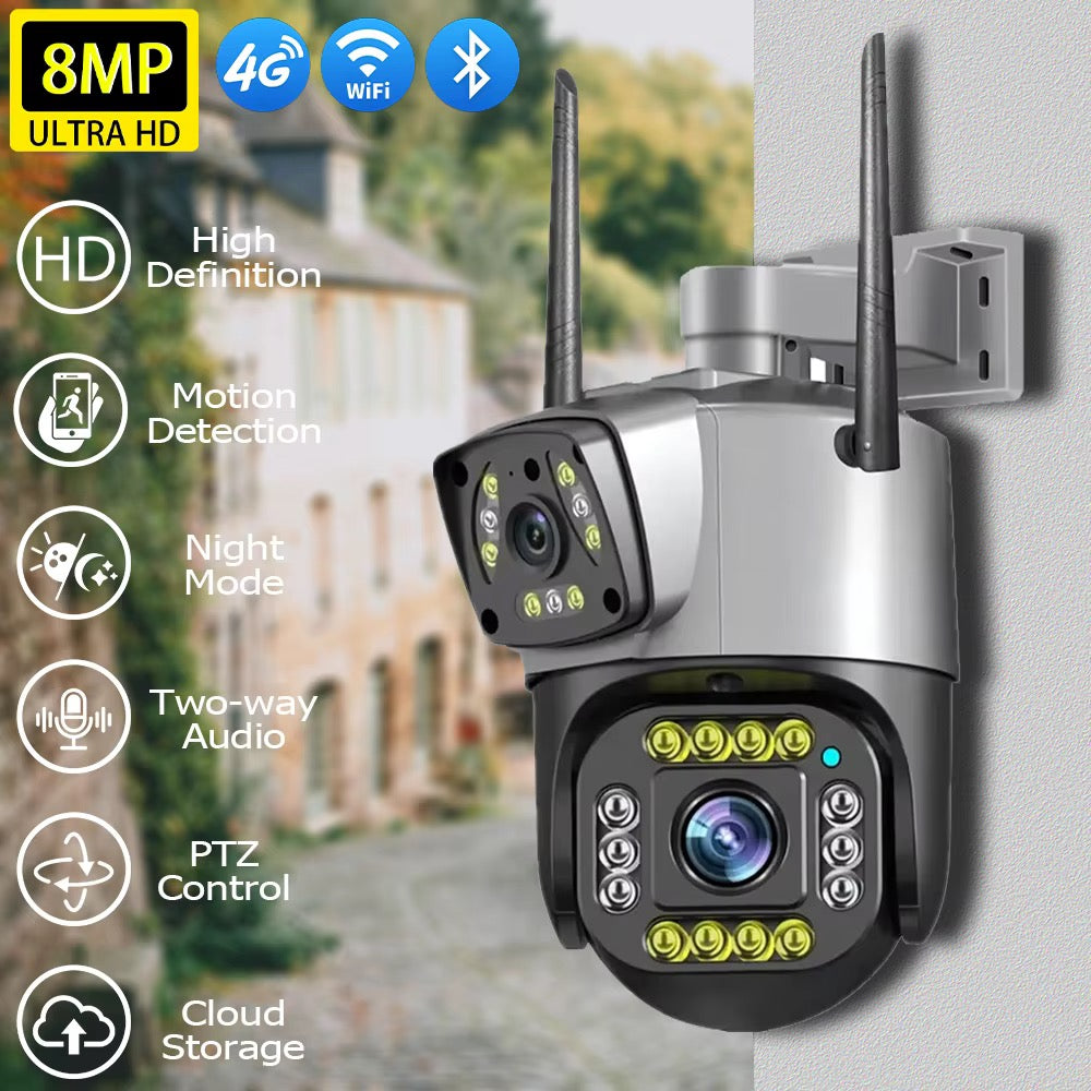 Doble Cámara Vigilancia 8MP Wifi 4G