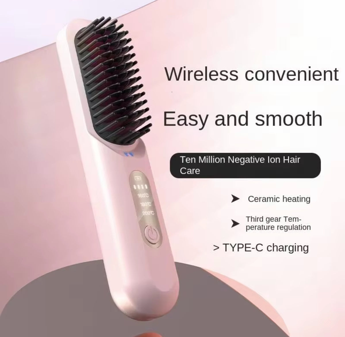 Cepillo Alisador Anti Frizz Recargable