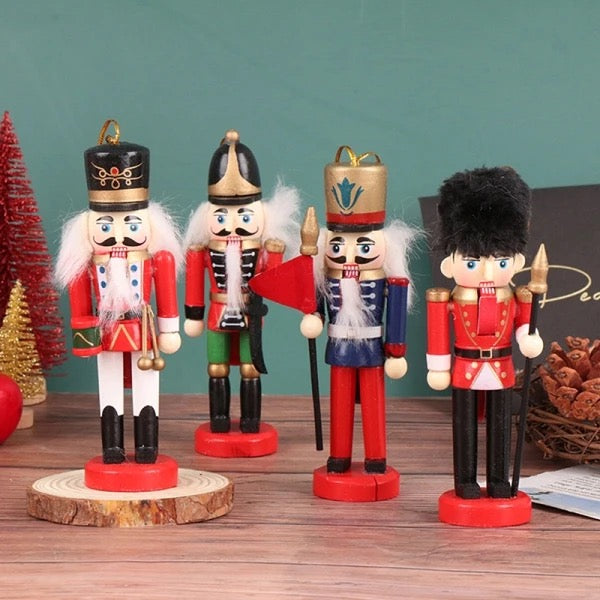 Set 4 Soldado Cascanueces Navideño Adorno Navidad 13cm COD 001