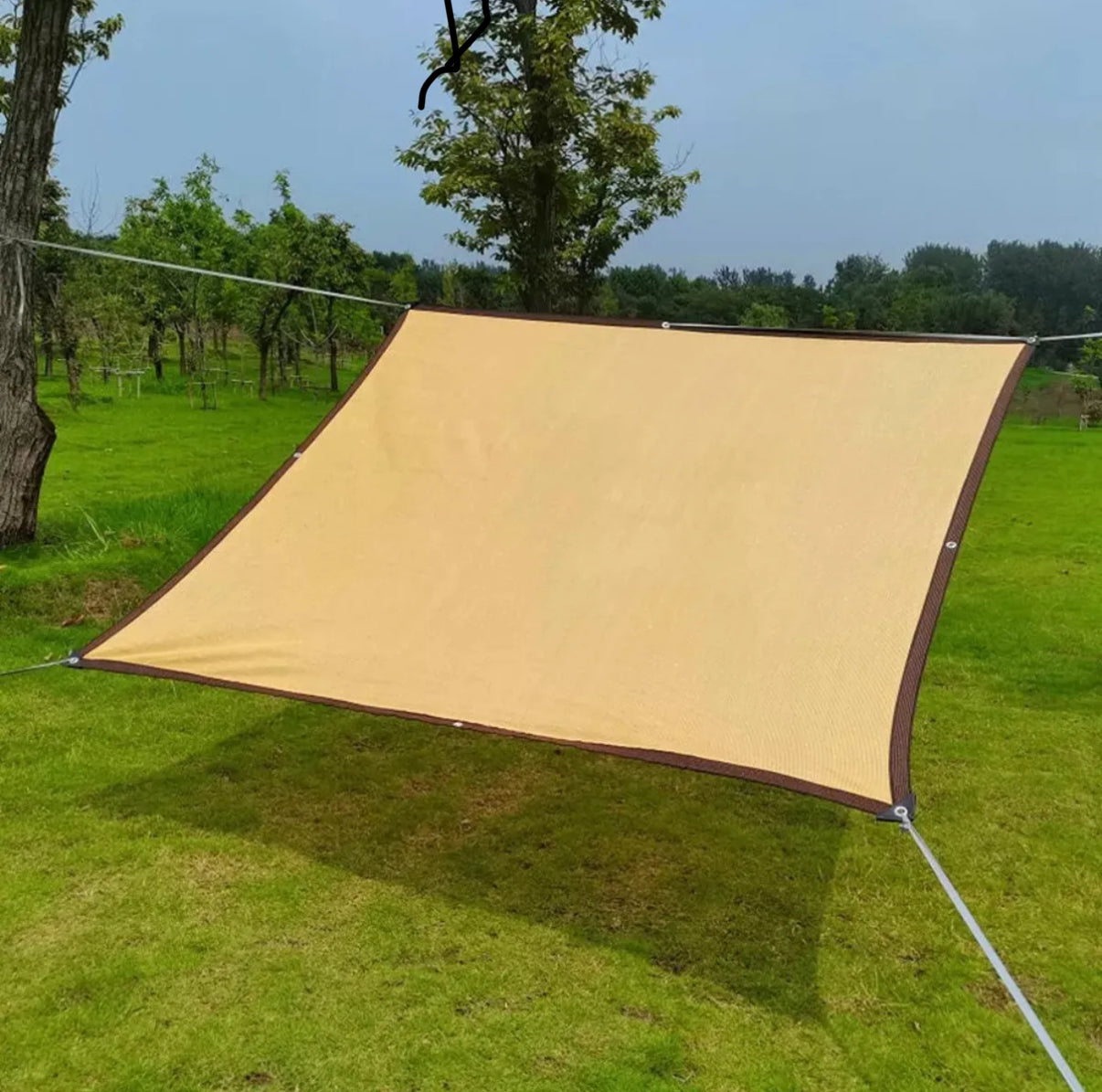 Toldo Rectangular Sombra Malla Raschell 3x5 mts 3x6 mts 5x5 mts Beige