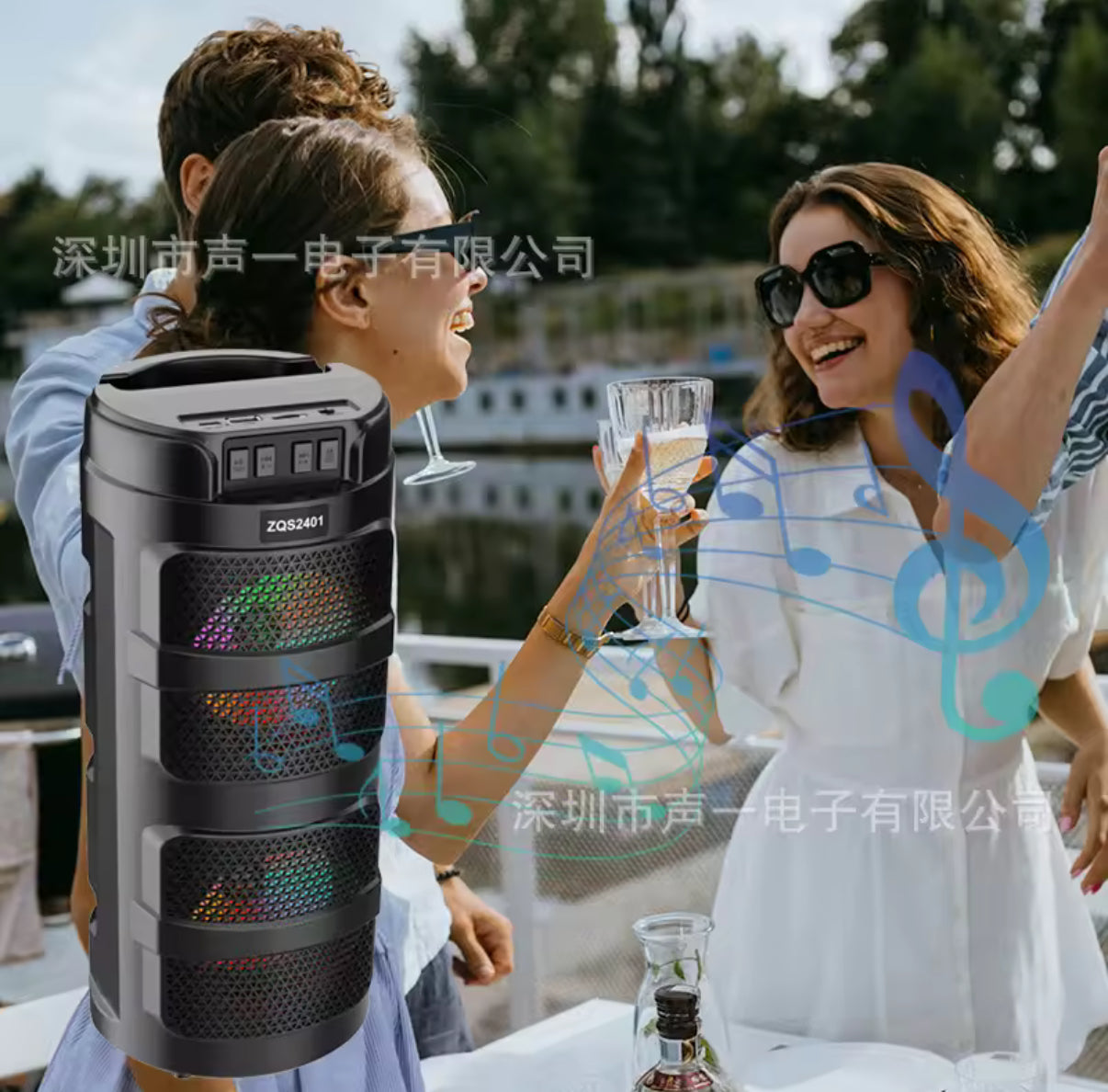 Parlante Colores HiFi Bluetooth 33cm ZQS2401