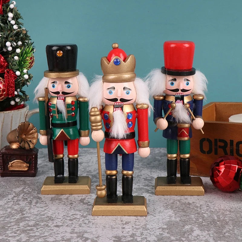 Set 3 Soldado Cascanueces Navideño Adorno Navidad 15cm COD 003