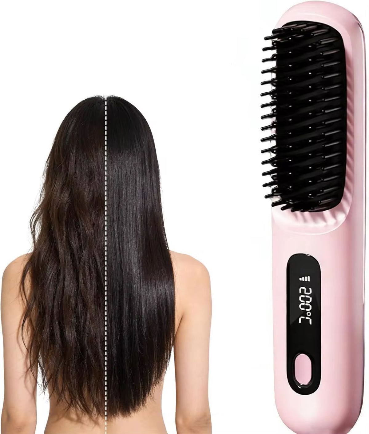 Cepillo Alisador Anti Frizz Recargable