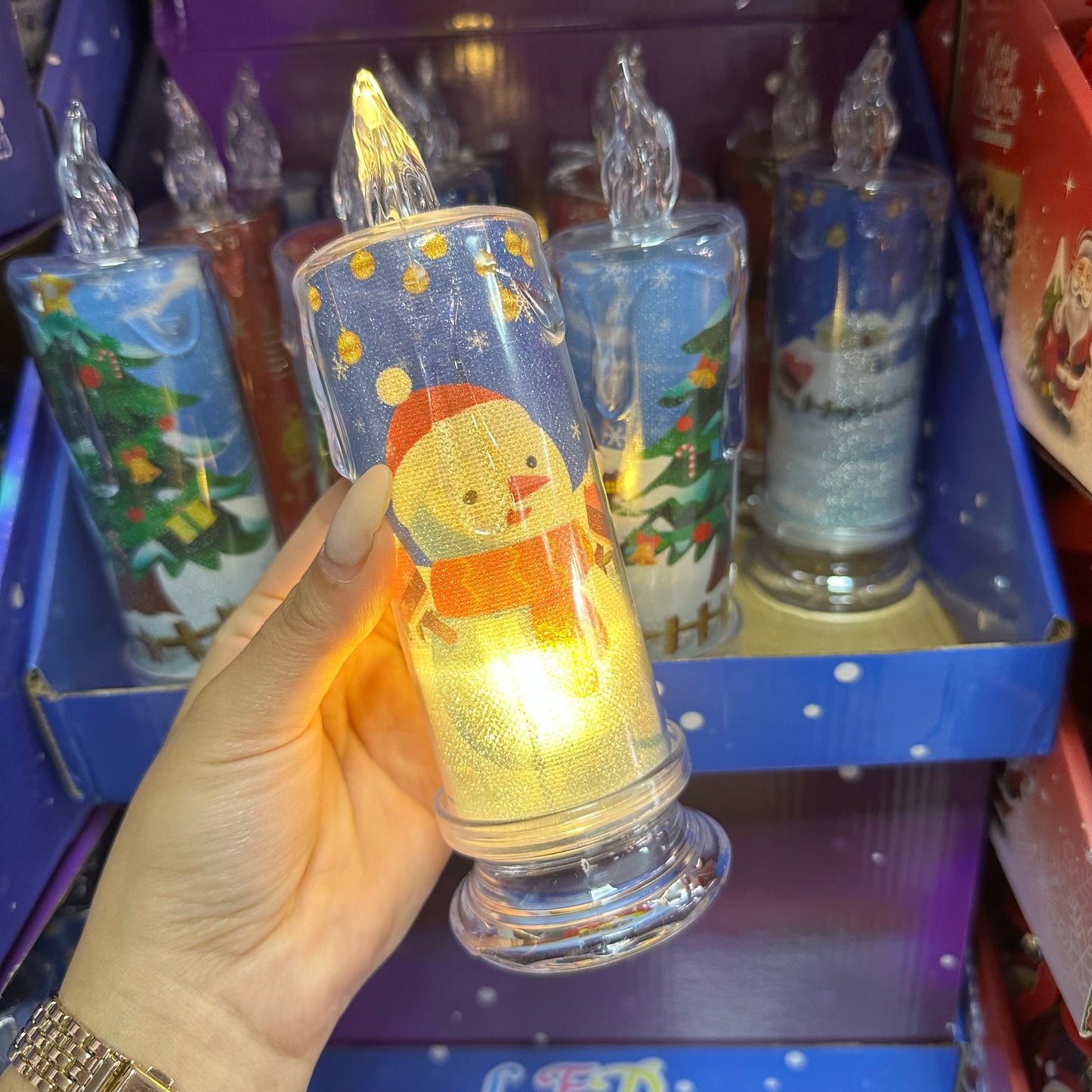 Farol Vela Navideño 20cm Incluye Pilas