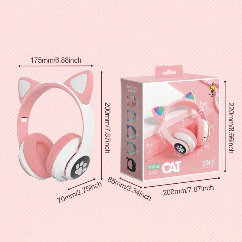 Audífono Bluetooth Kawaii Gato Patita | 5 Colores