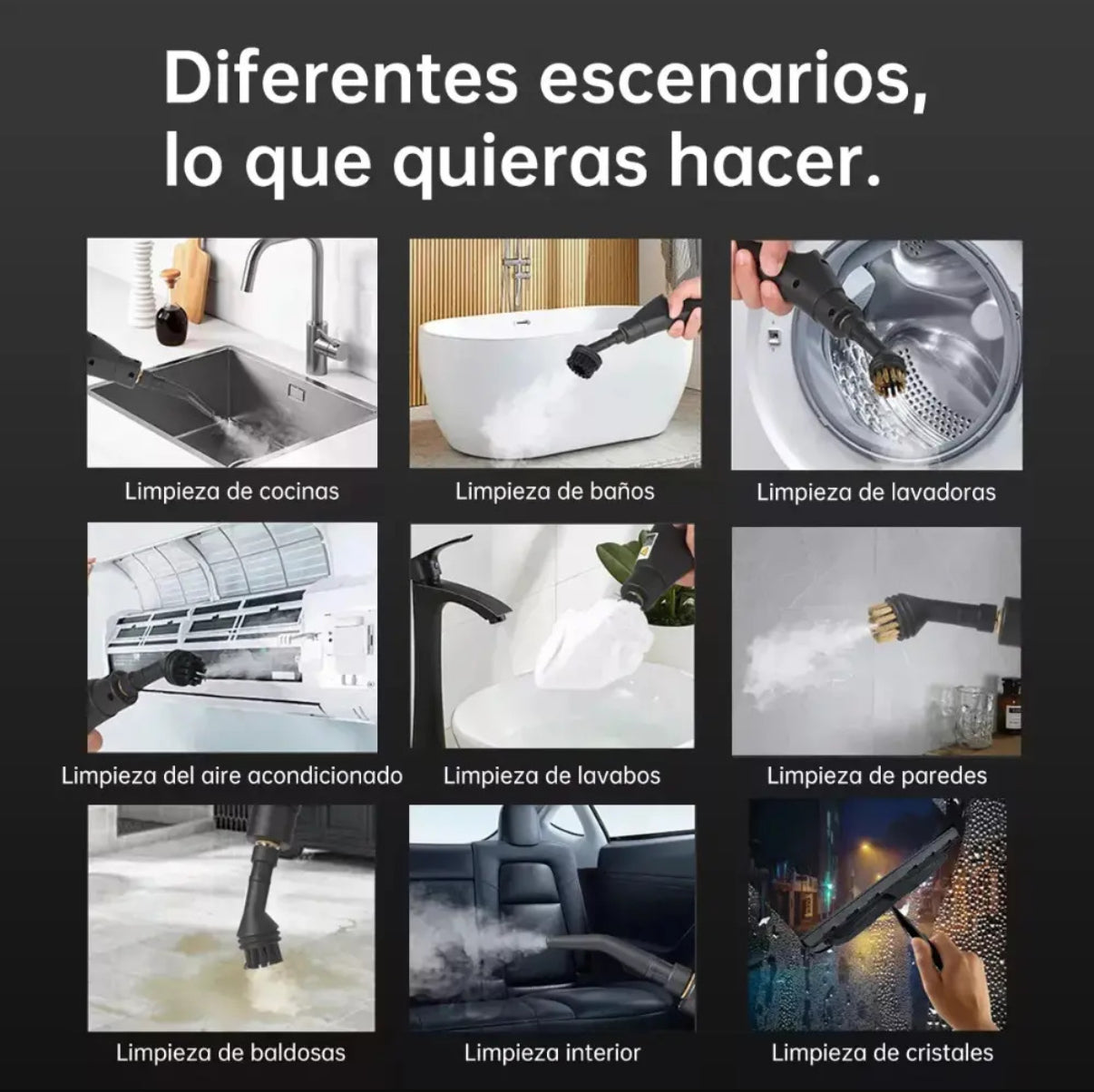 Máquina Limpiadora a Vapor Accesorios 2500W