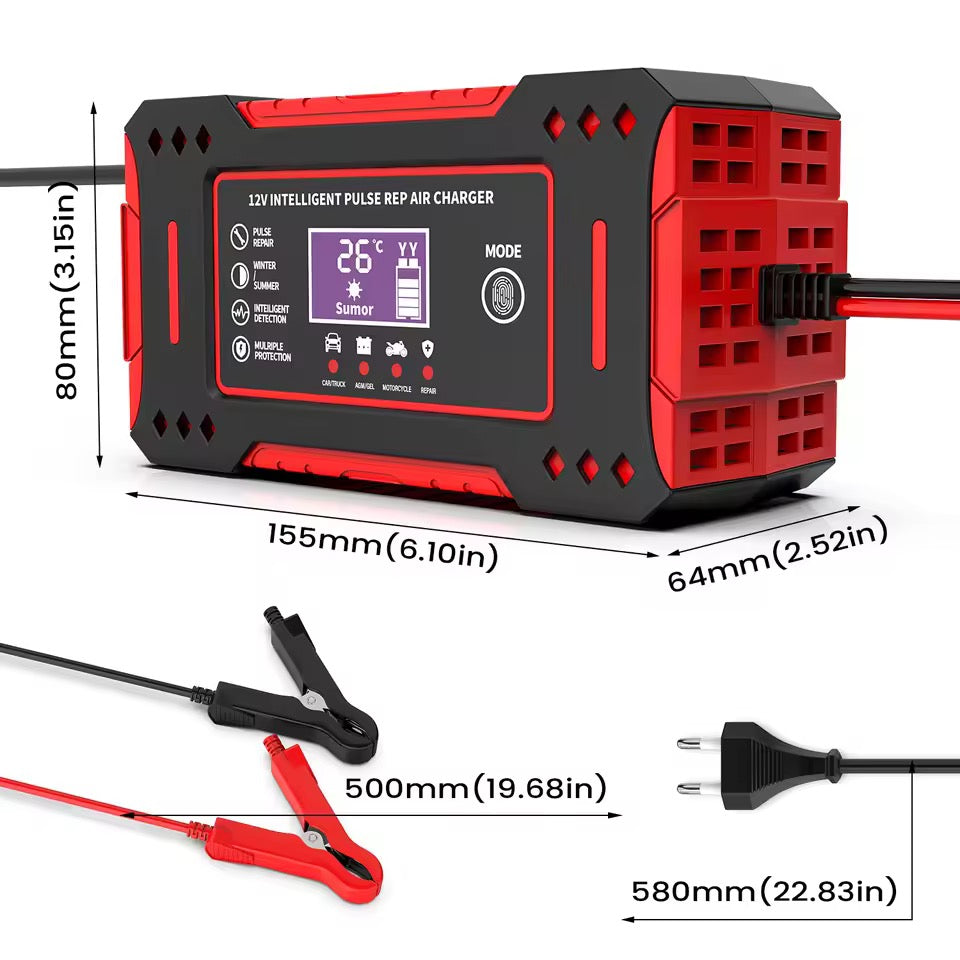 Cargador de Batería Auto Coche 12V 6A
