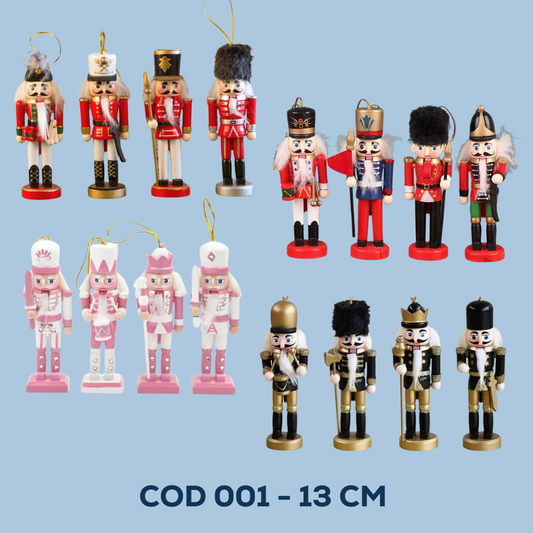 Set 4 Soldado Cascanueces Navideño Adorno Navidad 13cm COD 001