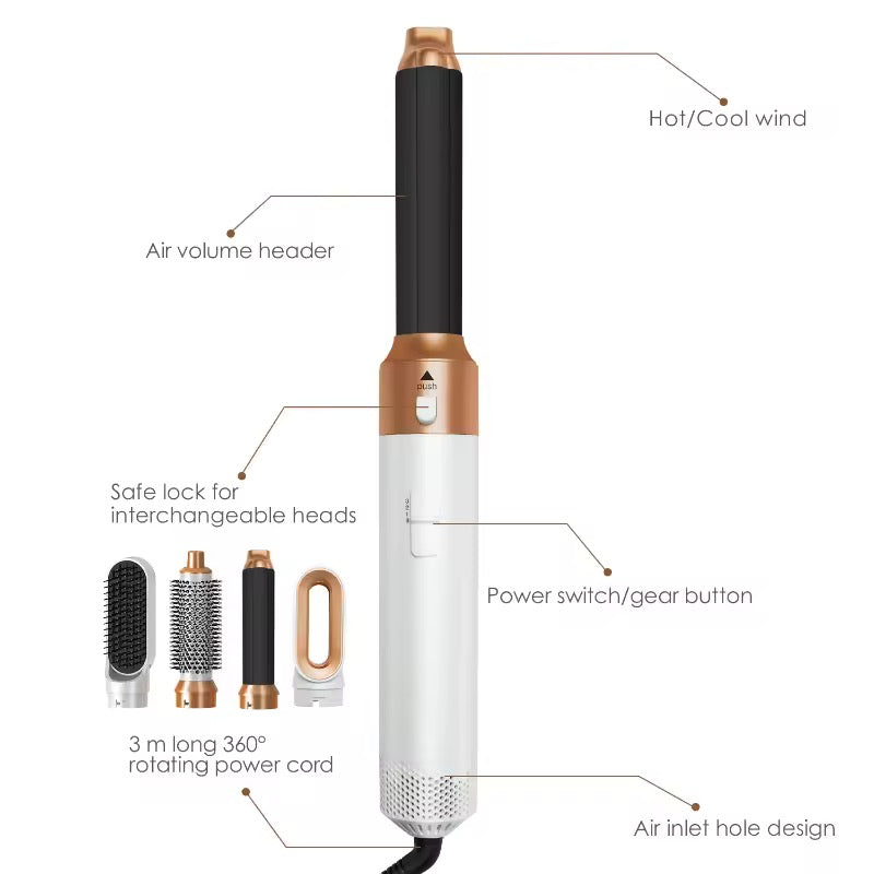 Secador Pelo Rizador Cepillo 5 en 1 Tipo Dyson