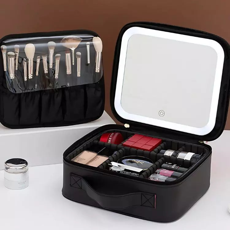 Estuche Cosmetiquero Espejo Luz Led Profesional