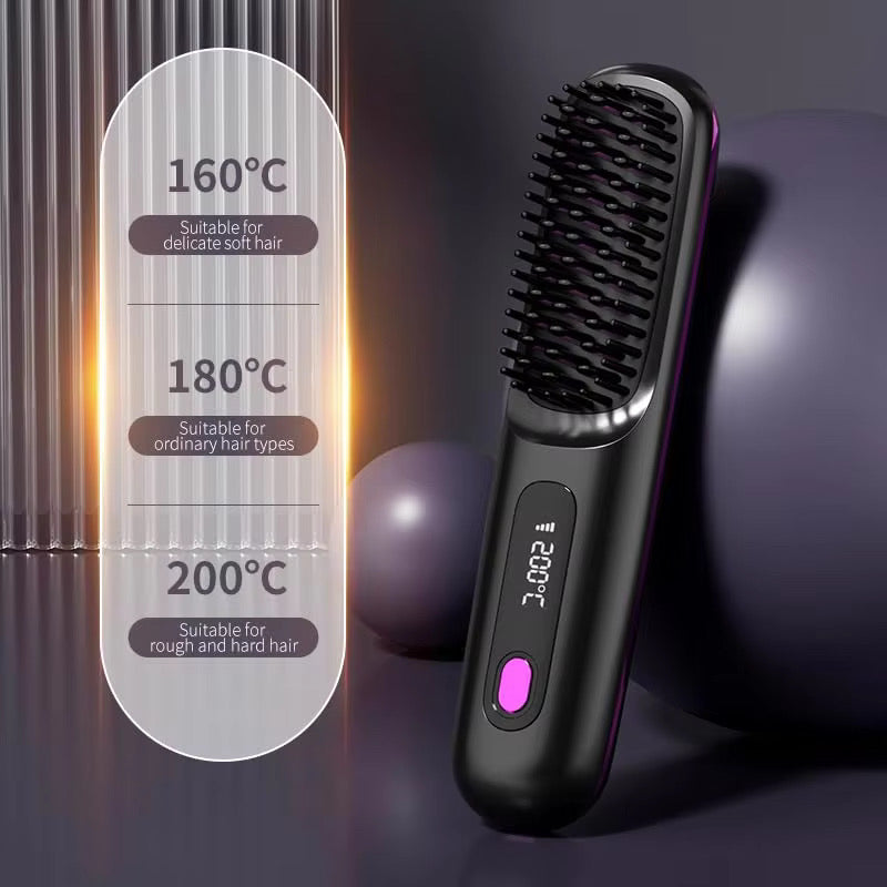 Cepillo Alisador Anti Frizz Recargable