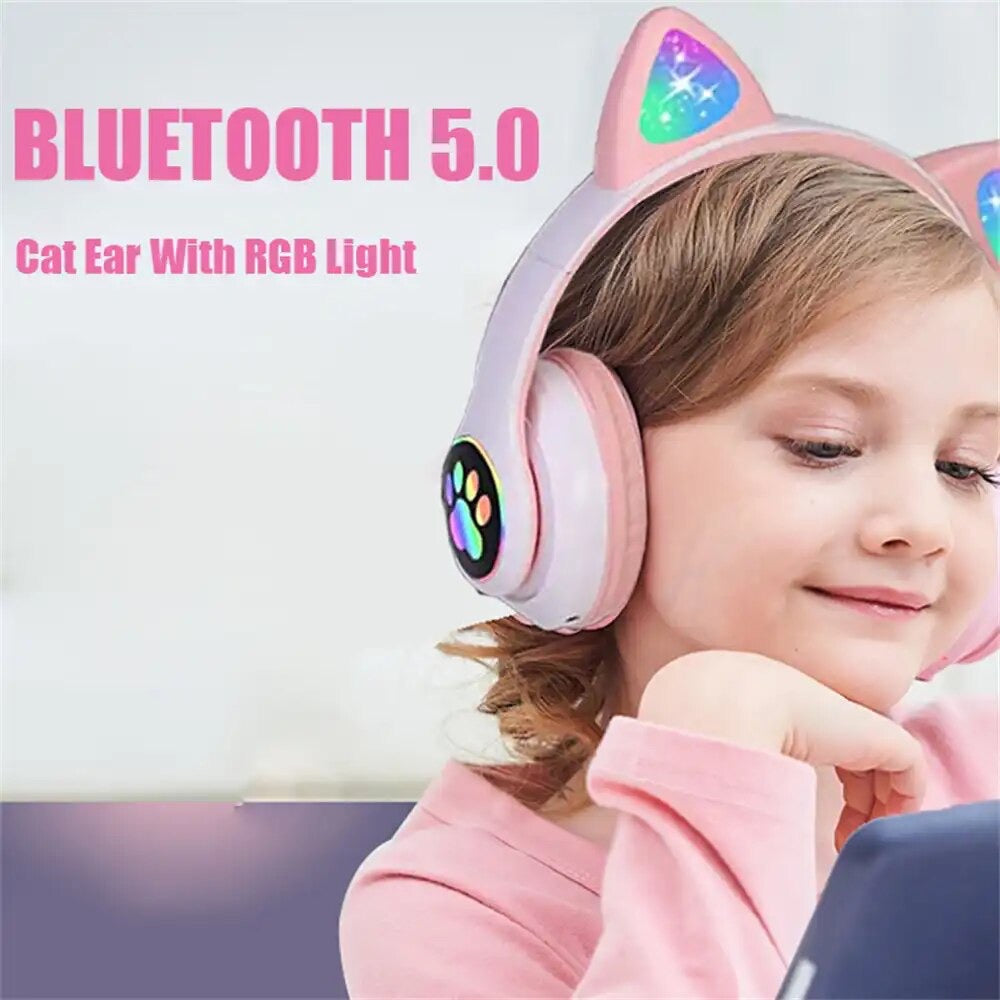 Audífono Bluetooth Kawaii Gato Patita | 5 Colores