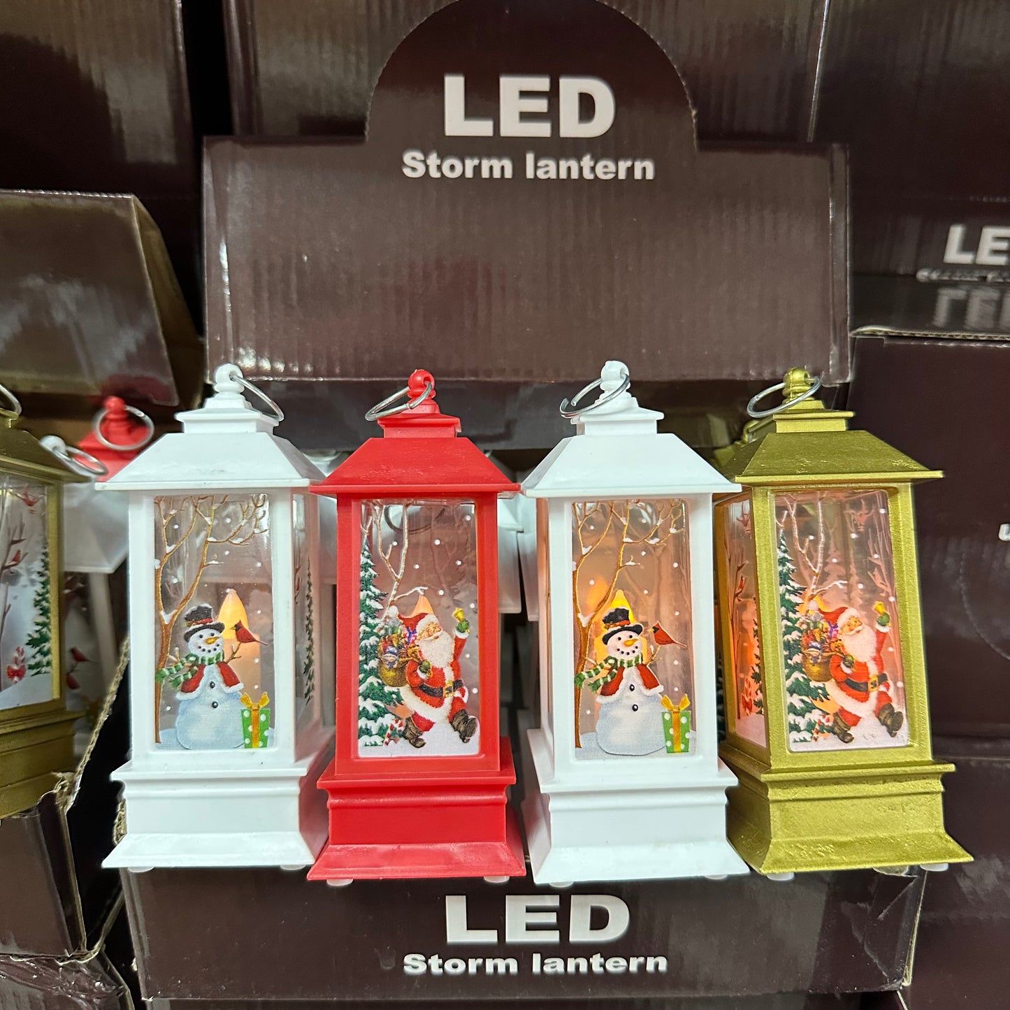 Farol Navideño Rectangular Con Pilas